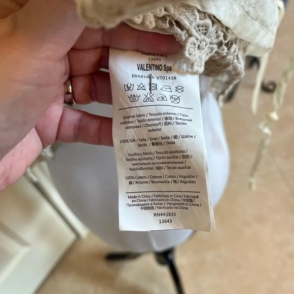 Valentino Elegant Cream Lace Blouse
